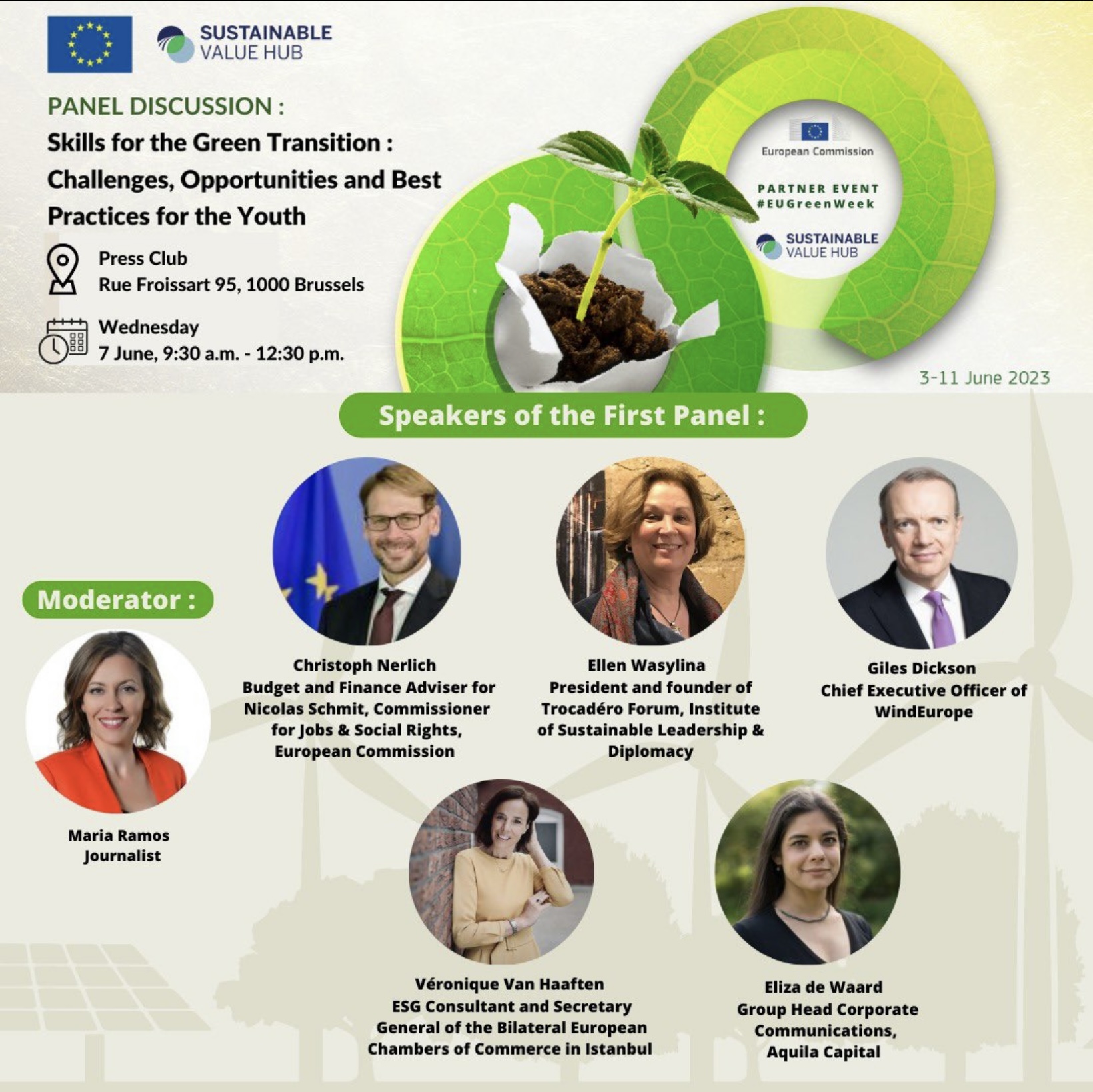 Ellen Wasylina spoke at 2 EU Green Week events
