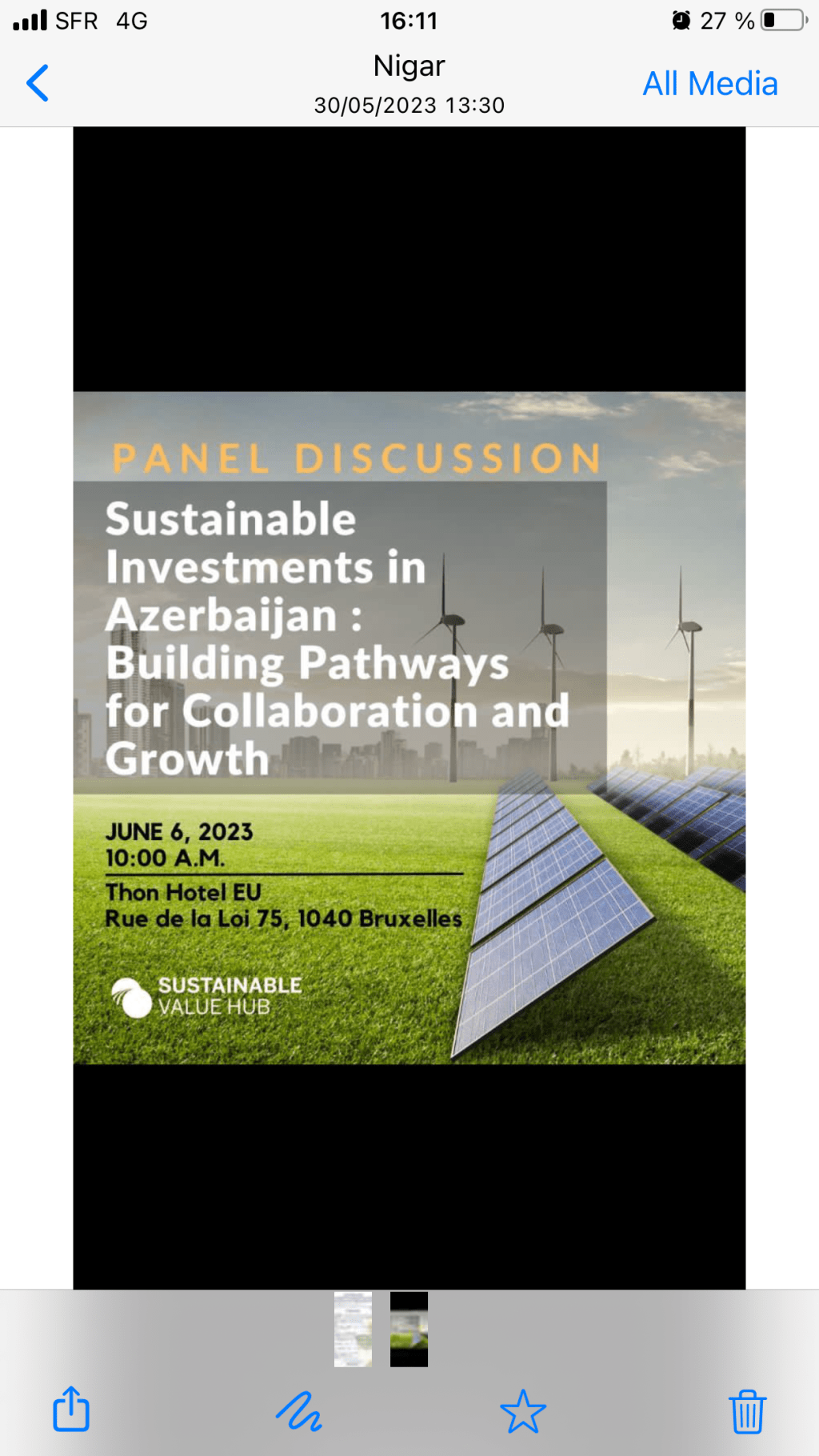 Ellen Wasylina will be speaking on Sustainable investments in&nbsp;Azerbaijan